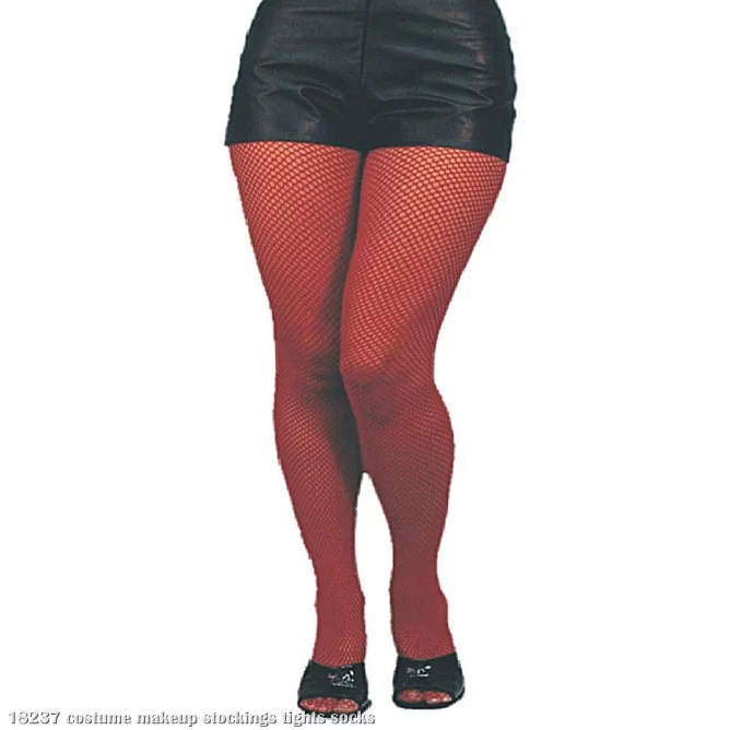 Red Fishnet Tights XL 1 Red Fishnet Tights XL