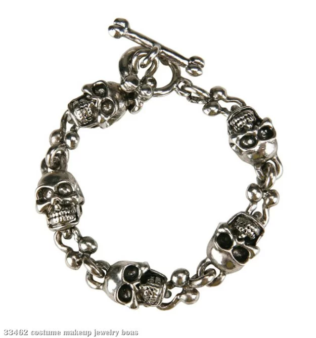 Silver Skull Toggle Bracelet 1 Silver Skull Toggle Bracelet