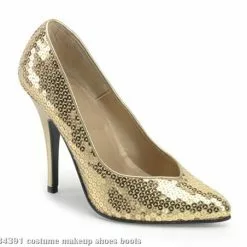Gold Sequin High Heel Adult Shoes