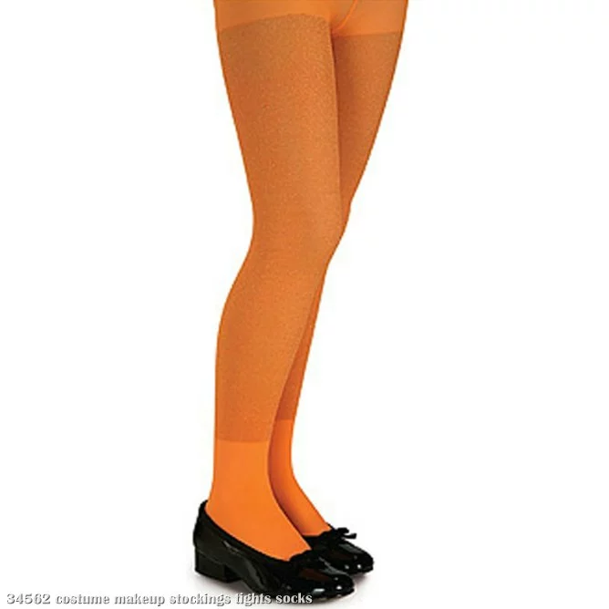 Orange Glitter Tights - Child 1 Orange Glitter Tights - Child
