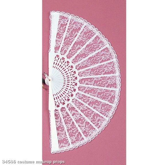 Lace Fan 9" (White) 1 Lace Fan 9" (White)