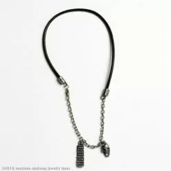 Skull And Dog Tag Necklace