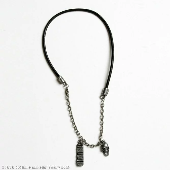 Skull And Dog Tag Necklace 1 Skull And Dog Tag Necklace