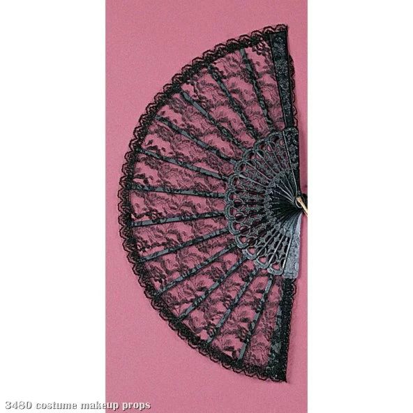 Lace Fan 9" (Black) 1 Lace Fan 9" (Black)