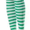 Green And White Striped Thigh Highs Adult W/ Buckle