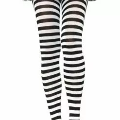 Striped Nylon Tights Plus Adult