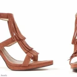 Brown Fringe High Heel Adult Shoes