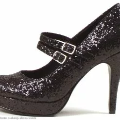 Black Glitter Jane Adult Shoes