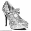Silver Glitter Jane Adult Shoes
