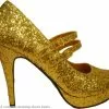 Gold Glitter Jane Adult Shoes