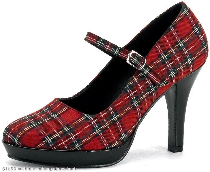 Plaid Sexy School Girl Heel Adult Shoes 1 Plaid Sexy School Girl Heel Adult Shoes