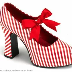 Candycane Heel With Red Bow Adult Shoes