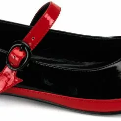 Devil (Black) Patent Flat Adult Shoes