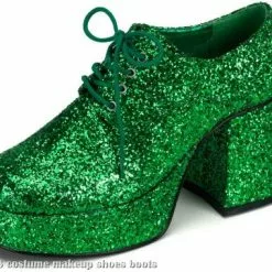 Green Glitter Platform Adult Shoes
