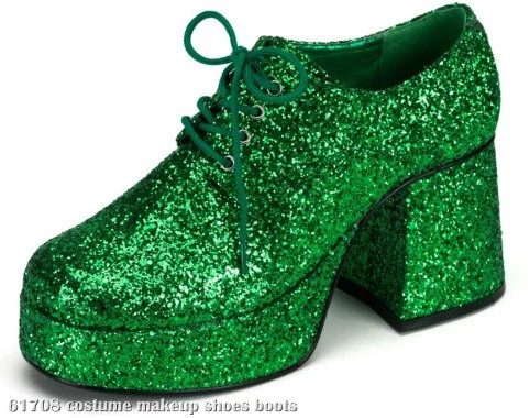 Green Glitter Platform Adult Shoes 1 Green Glitter Platform Adult Shoes