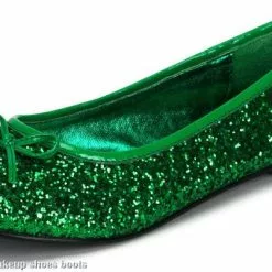 Glitter Green Flat Adult Shoes