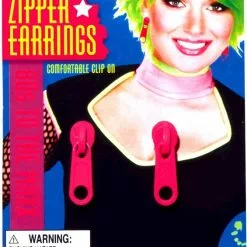 Pink Zipper Earrings Adult