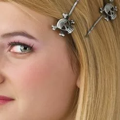 Jeweled Skull Hair Barrettes