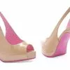 Pink Ribbon Cancer Awareness - Nude Peep-Toe Sling-Back Shoes