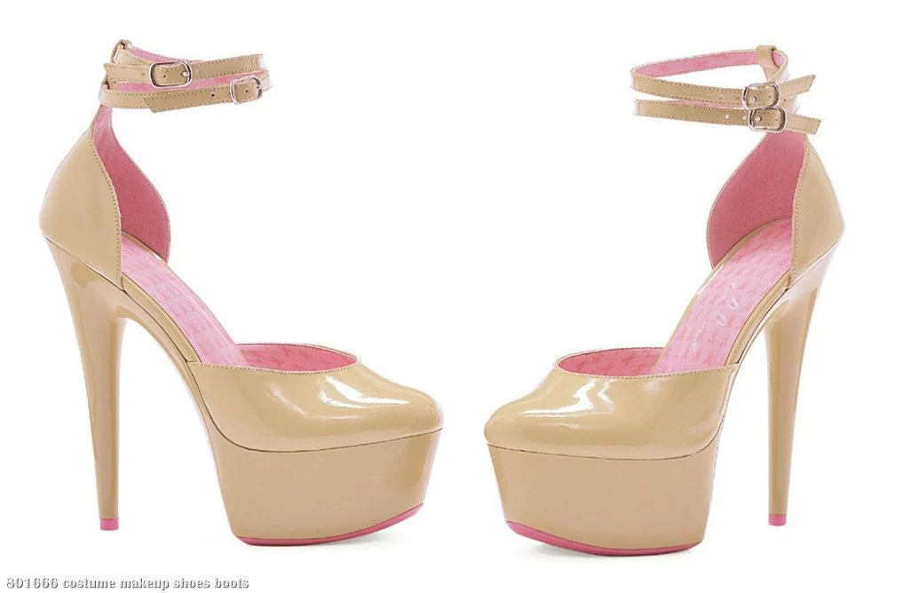 Pink Ribbon Cancer Awareness - Nude Platform Shoes 1 Pink Ribbon Cancer Awareness - Nude Platform Shoes