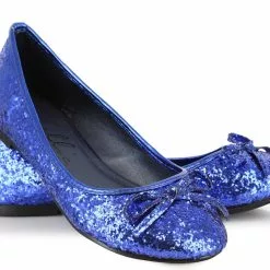Mila Blue Glitter Adult Ballet Flats