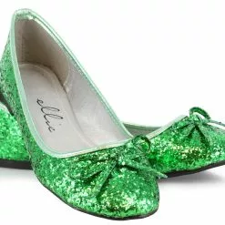 Mila Green Glitter Adult Ballet Flats